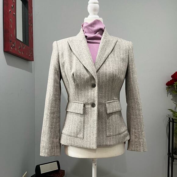 NEW Body by Victoria Wool Pinstripe Tailored Structured Hourglass Blazer Jacket - Picture 4 of 16